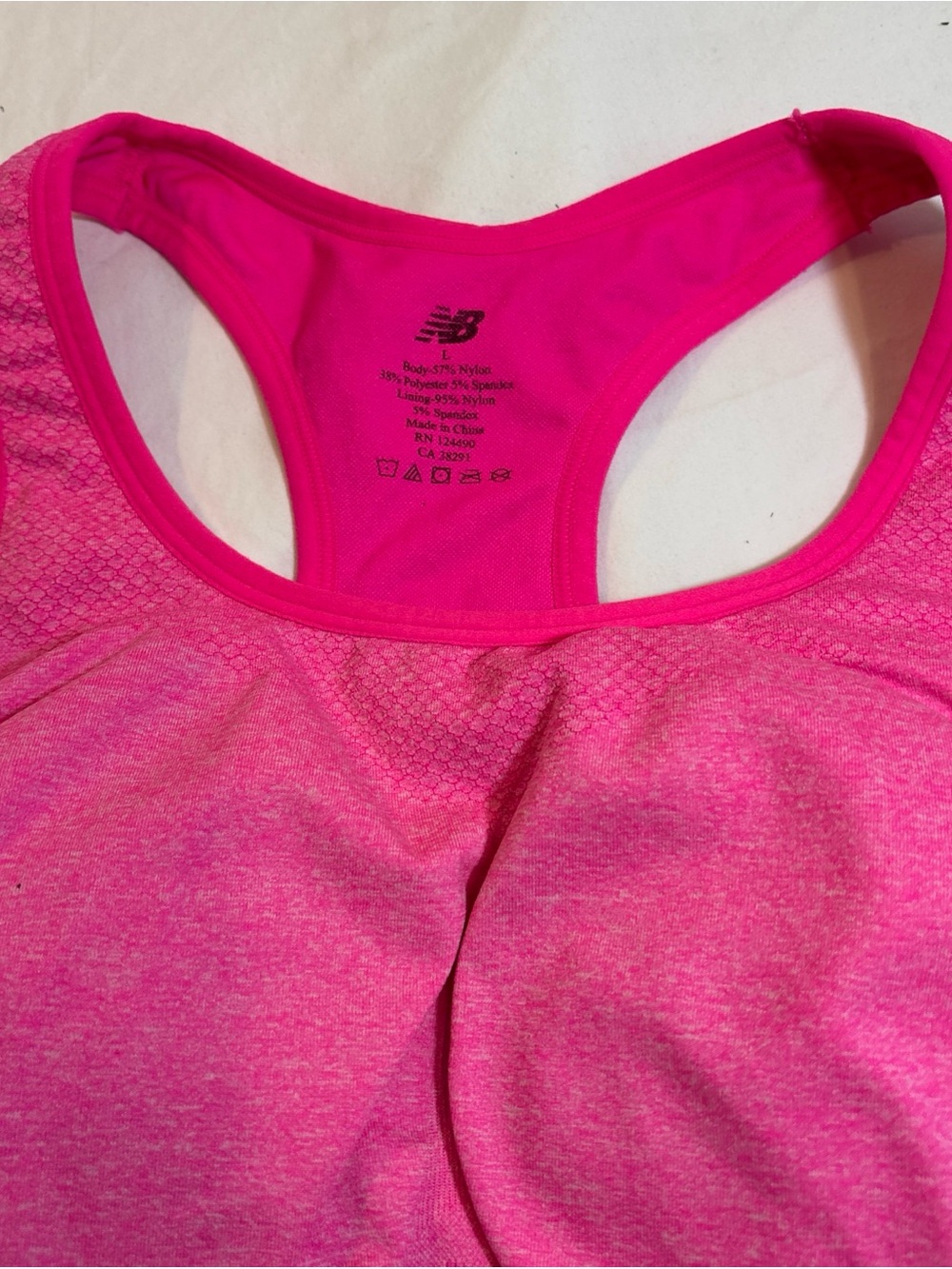 New Balance  Junior Hot Pink Racerback Support Sports Bra. 523